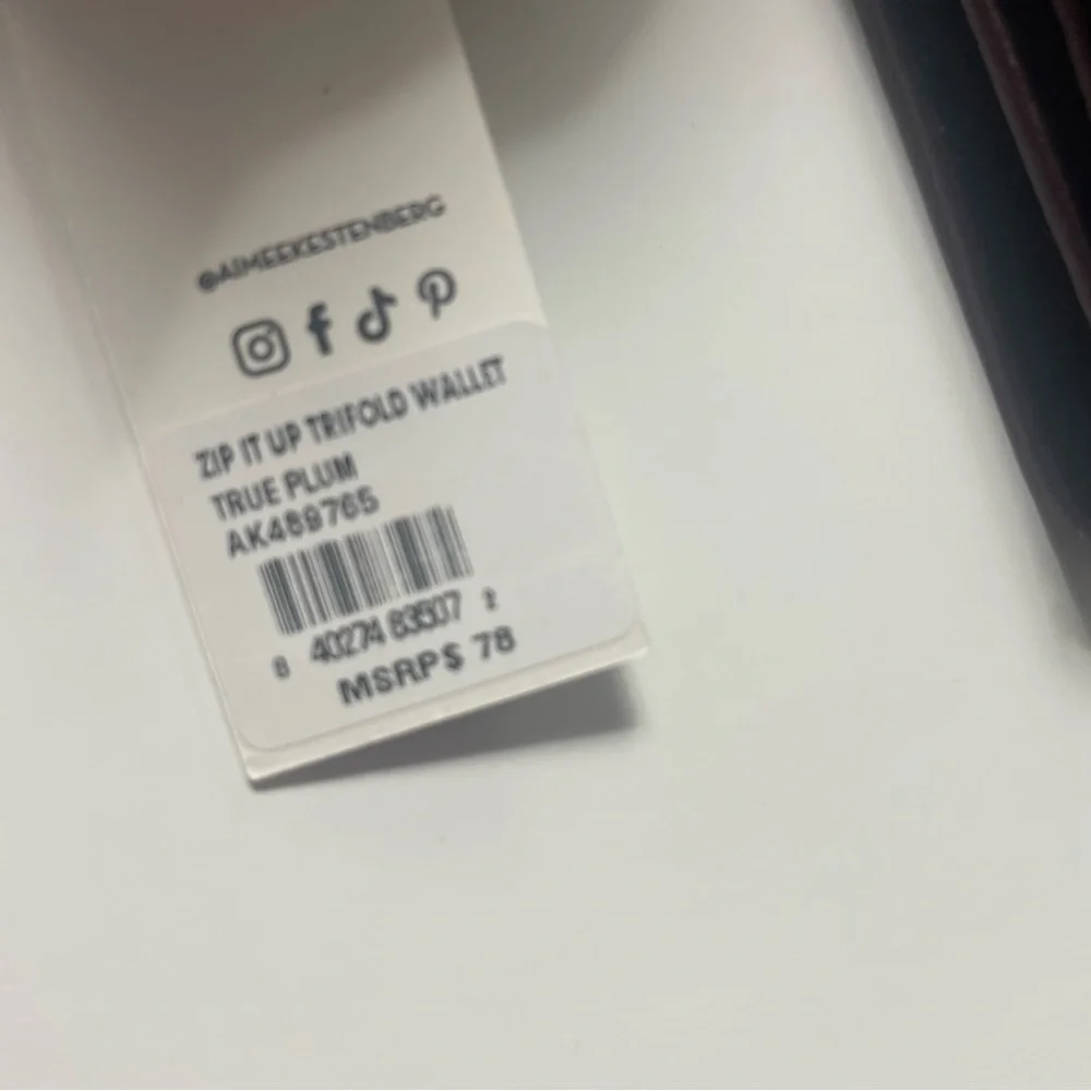 Aimee Kestenberg Zip It Up Trifold Leather Wallet in True Plum - Picture 10 of 13